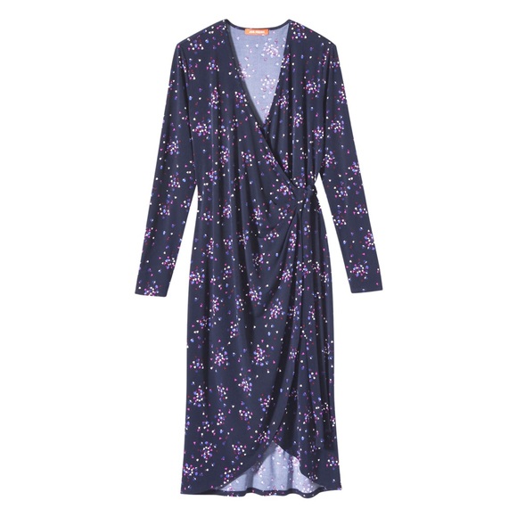 JoeFresh Long Sleeve Print Wrap Dress NWOT - Picture 3 of 8